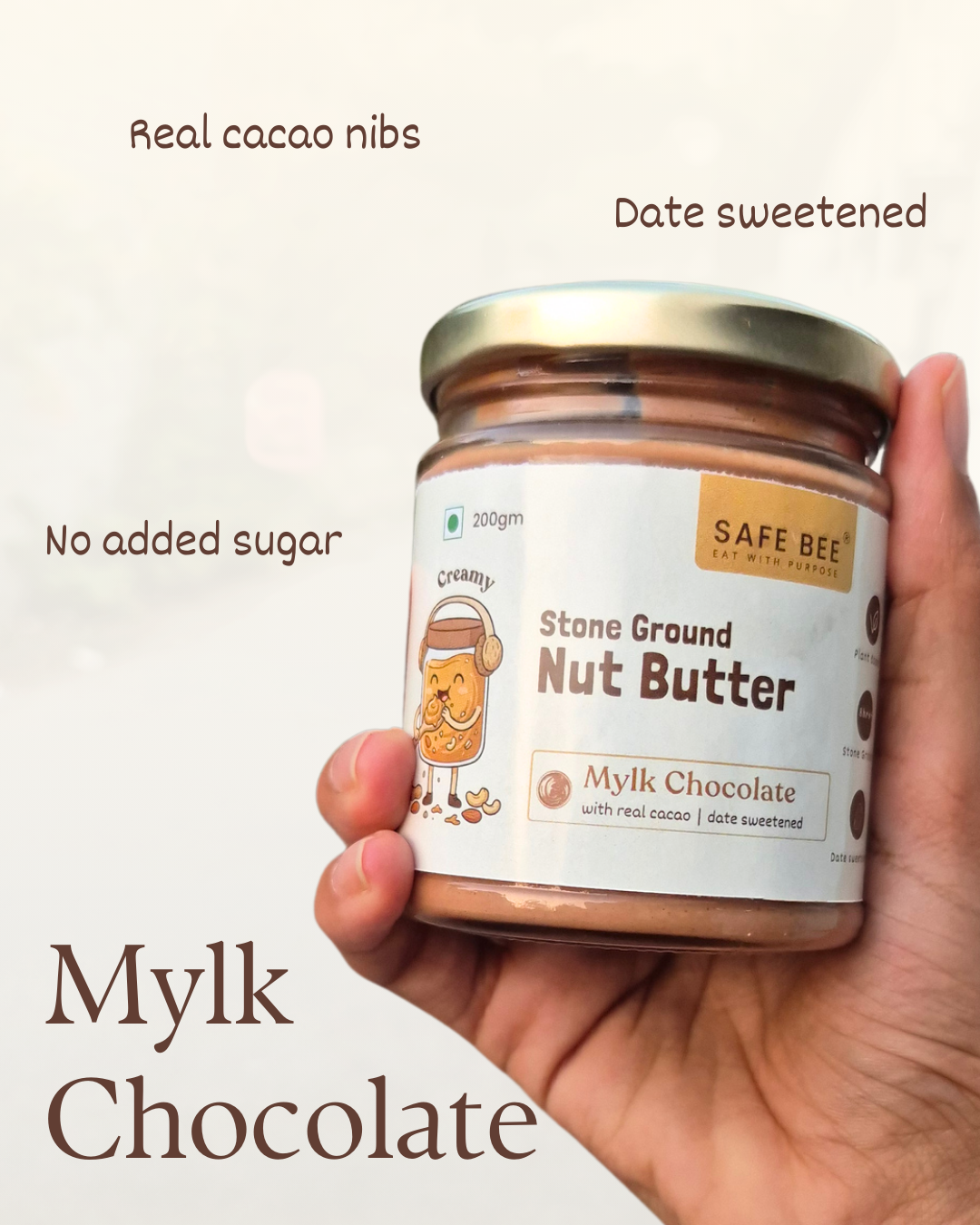 Mylk Chocolate - Stone Ground Nut Butter | Date sweetened | Vegan