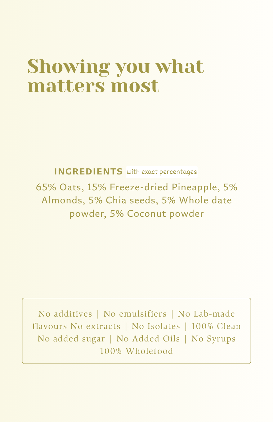 Clean Oats - Pina Colada | Freeze-dried fruit & Date sweetened