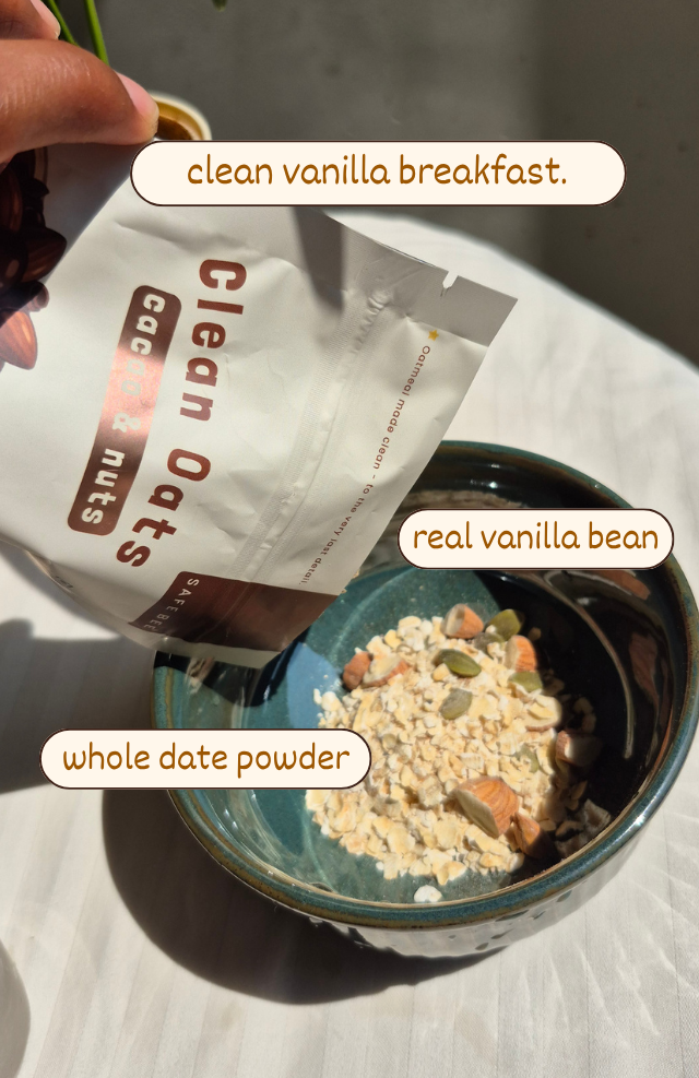 Clean Oats - Real Vanilla | Date sweetened & No lab-made flavours