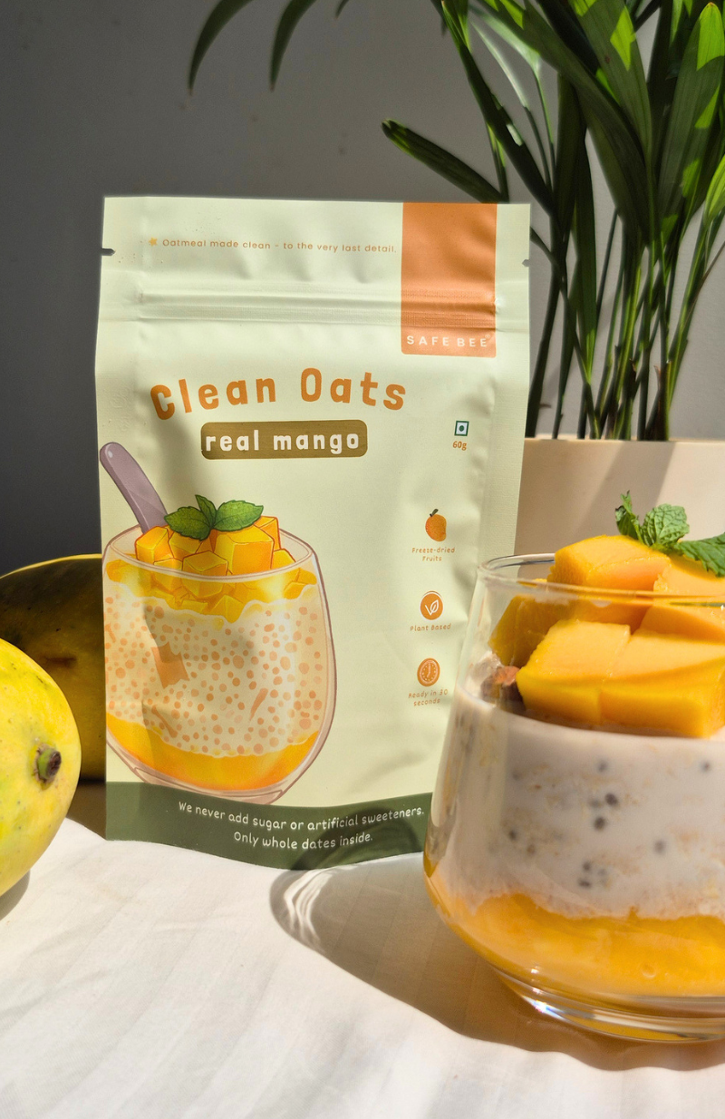 Clean Oats - Real Mango | Freeze-dried fruit & Date sweetened