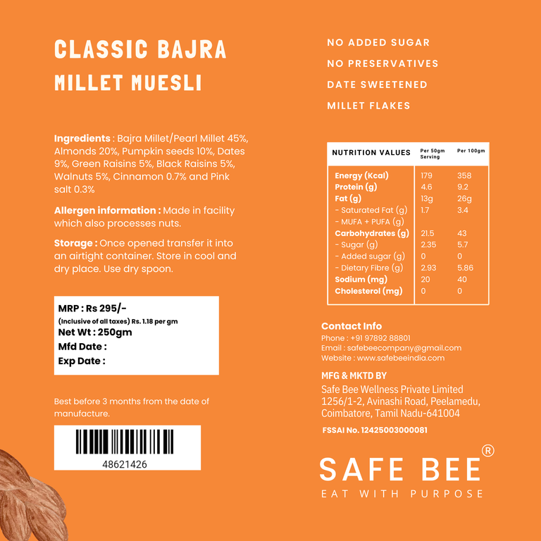 Classic Bajra Millet Muesli - Unsweetened