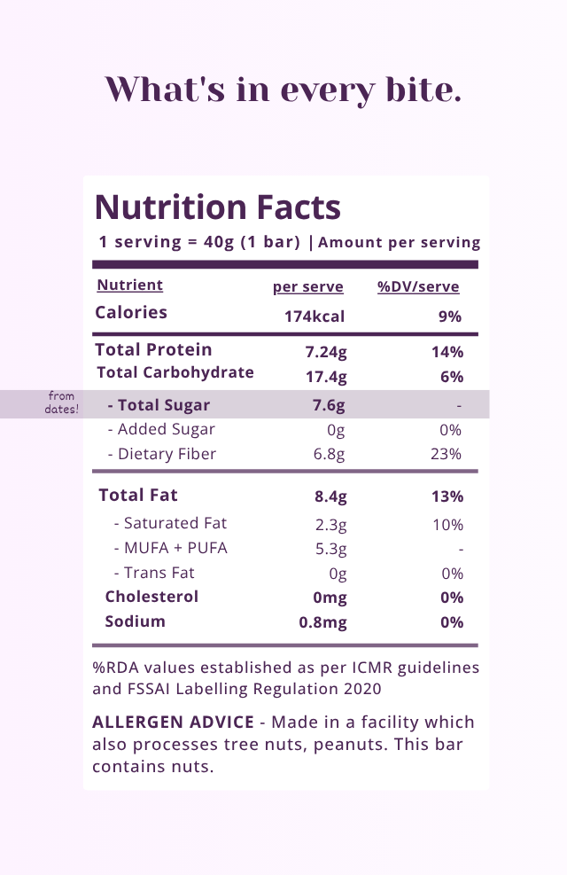 Chia Almond Wholefood Bar - 40g