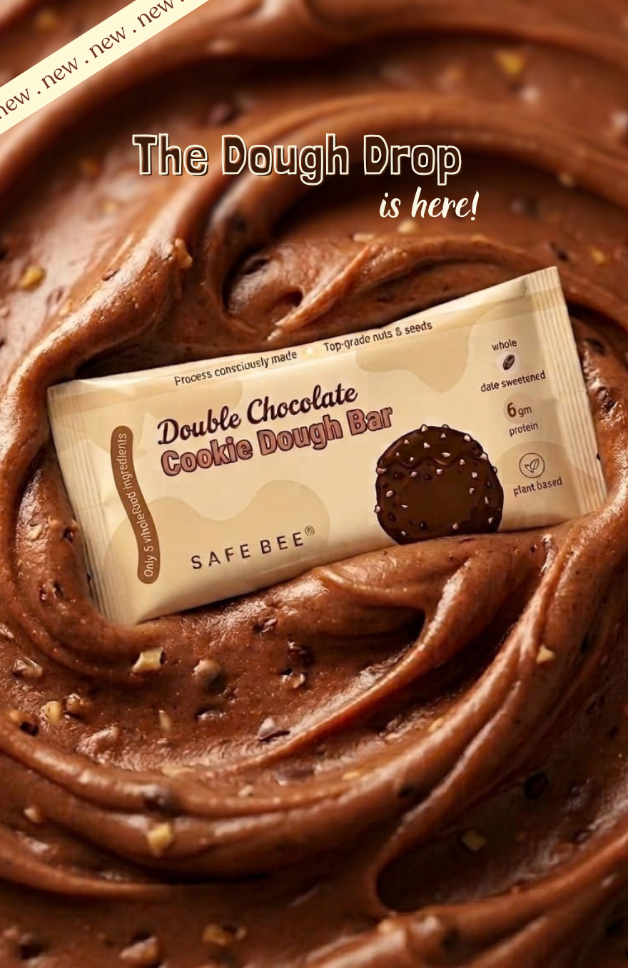 Dark Chocolate Cookie Dough Bar - Date Sweetened | Anytime snack