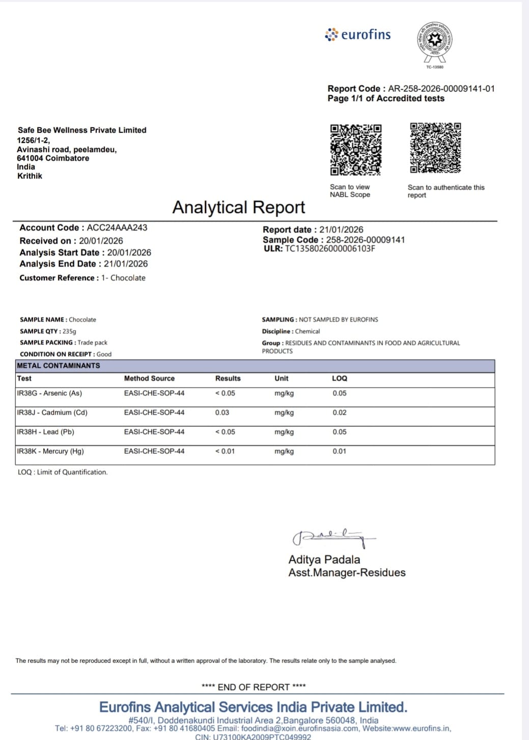 Crunchy Peanut Cacao Bar - Date sweetened & Heavy metal tested