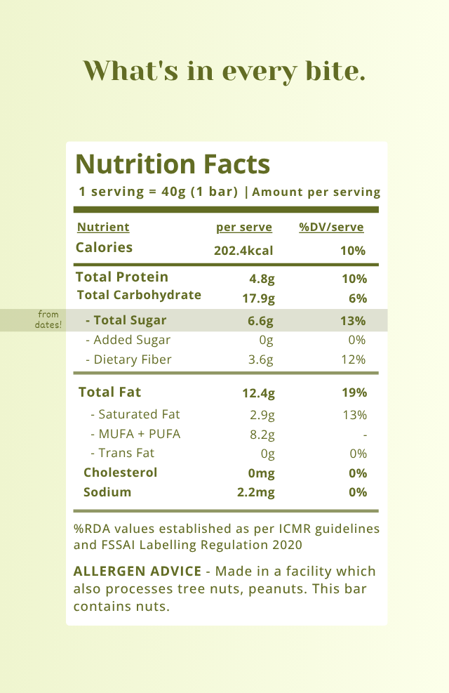 Pistachio Wholefood Bar - 40g