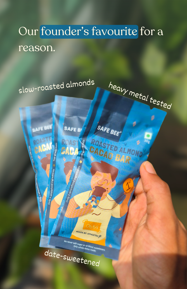 Roasted Almond Cacao Bar - Date sweetened & Heavy metal tested