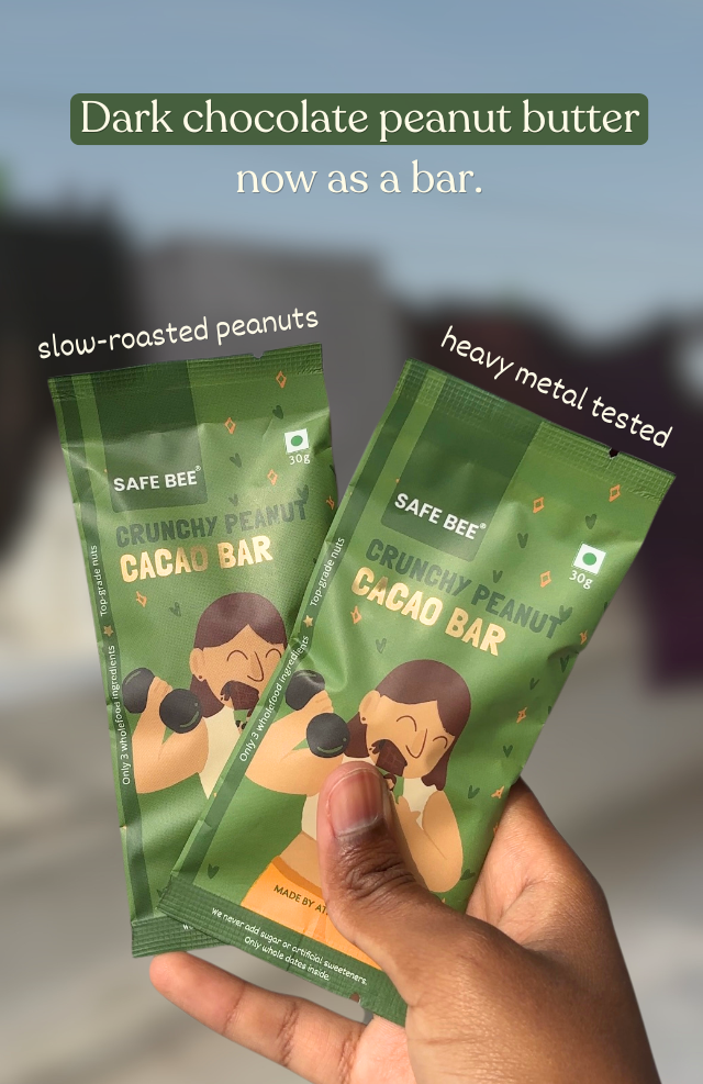 Crunchy Peanut Cacao Bar - Date sweetened & Heavy metal tested