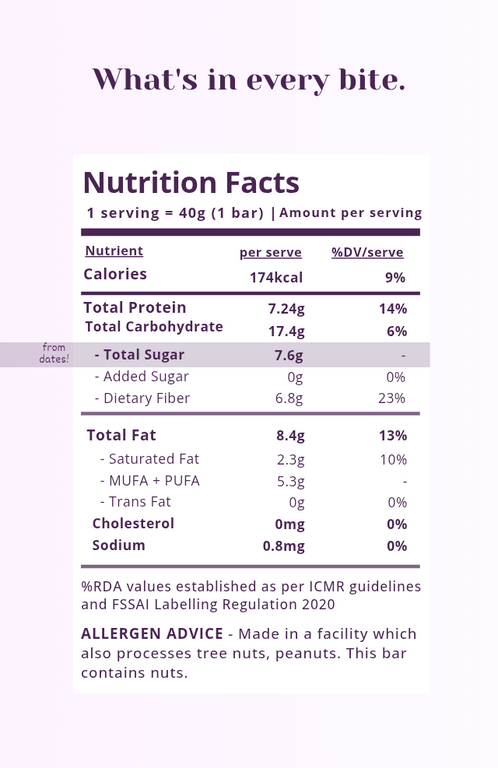 Chia Almond Wholefood Bar - 40g