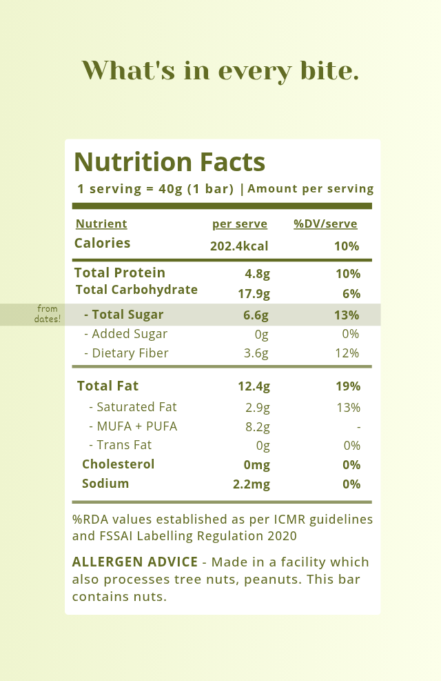 Pistachio Wholefood Bar - 40g