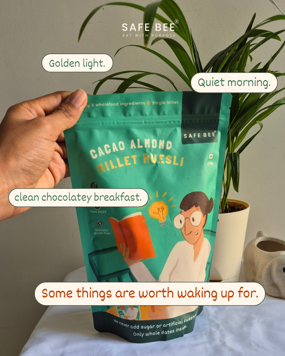 Cacao Almond Ragi Millet Muesli - Whole date-sweetened & no added sugar