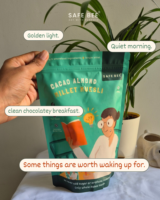 Cacao Almond Ragi Millet Muesli - Whole date-sweetened & no added sugar