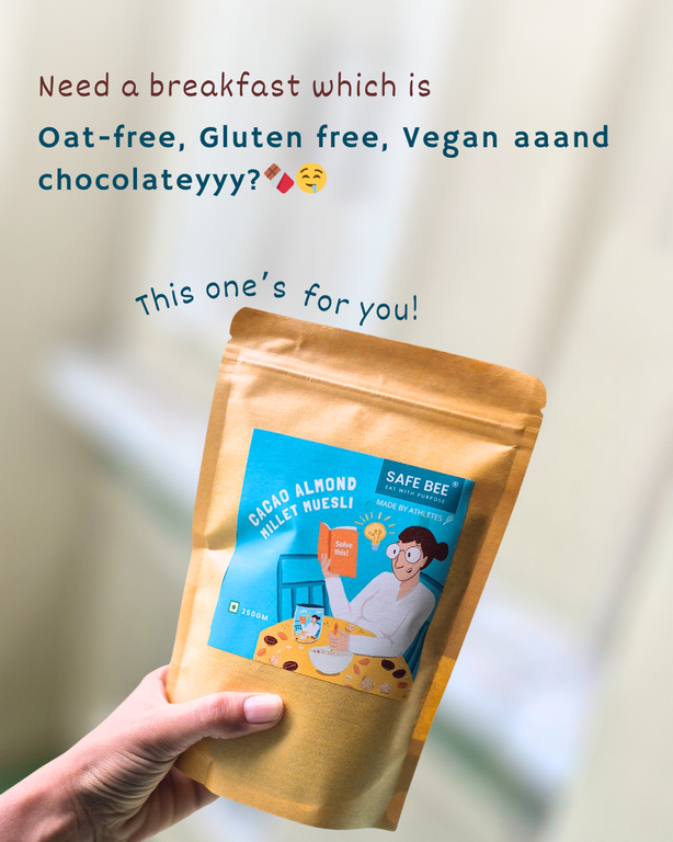 Cacao Almond Ragi Millet Muesli - Sweetened with (7%) Black Jaggery